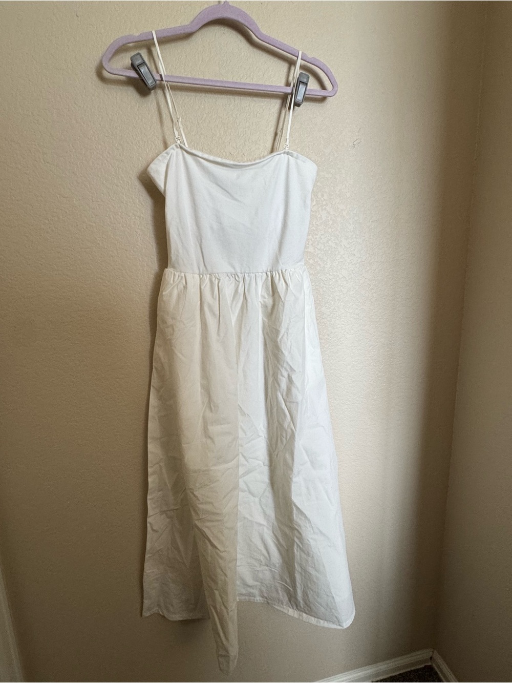 Gap Mixed Media Midi Dress Sz Small White NEW strapless poplin summer cotton - Picture 2 of 8